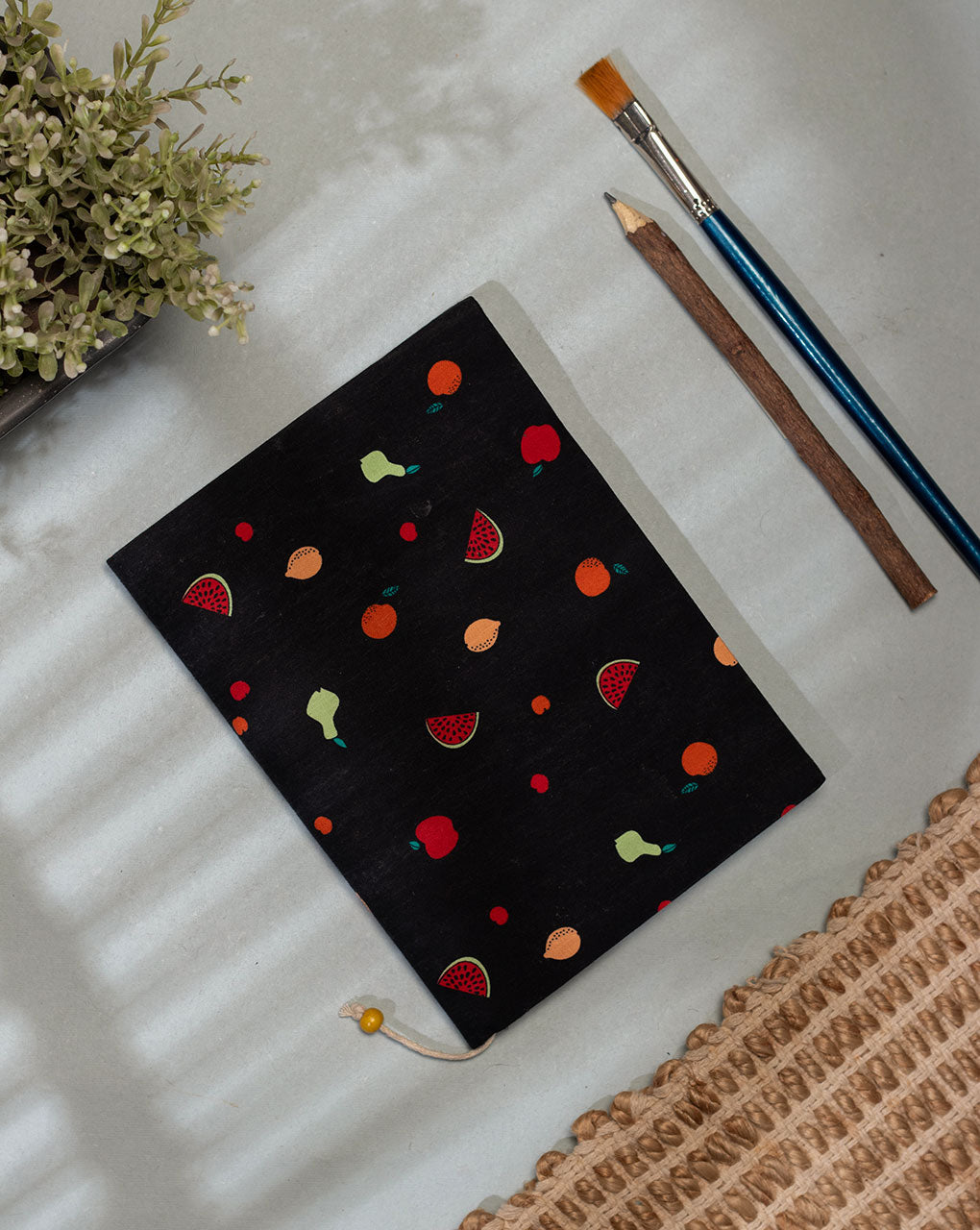 Handmade Screen Print Cotton Fabric Cover Diary