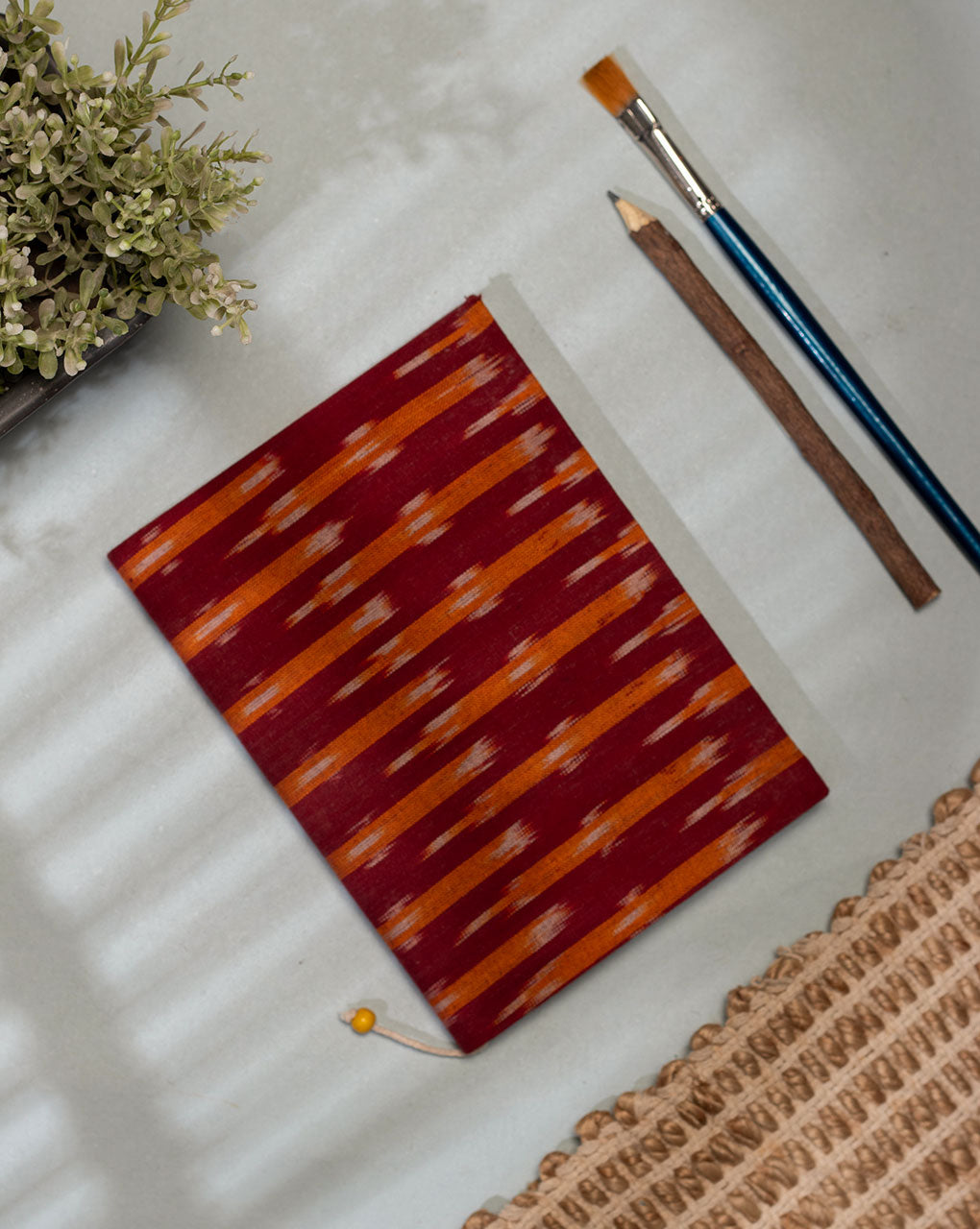 Handmade Ikat Woven Cotton Fabric Cover Diary