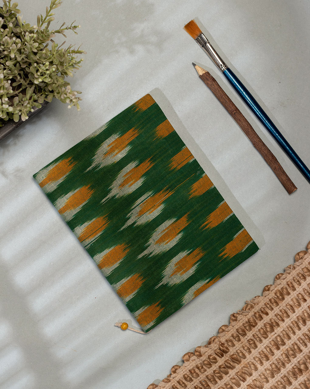Handmade Ikat Woven Cotton Fabric Cover Diary
