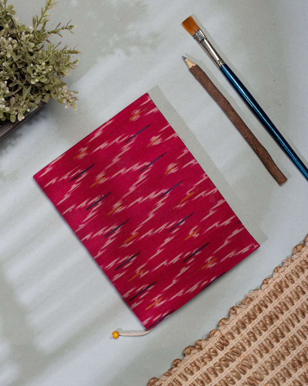 Handmade Ikat Woven Cotton Fabric Cover Diary