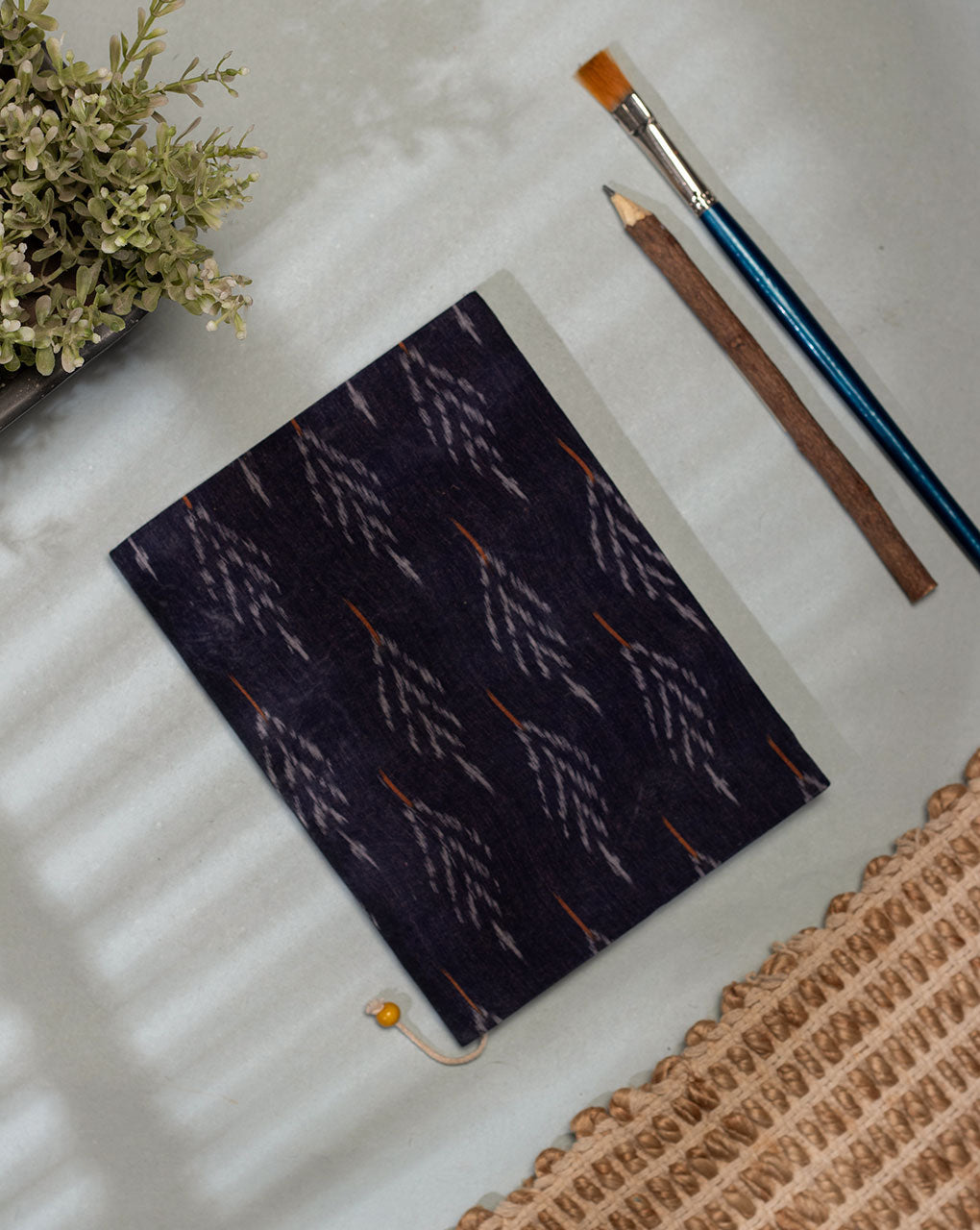 Handmade Ikat Woven Cotton Fabric Cover Diary