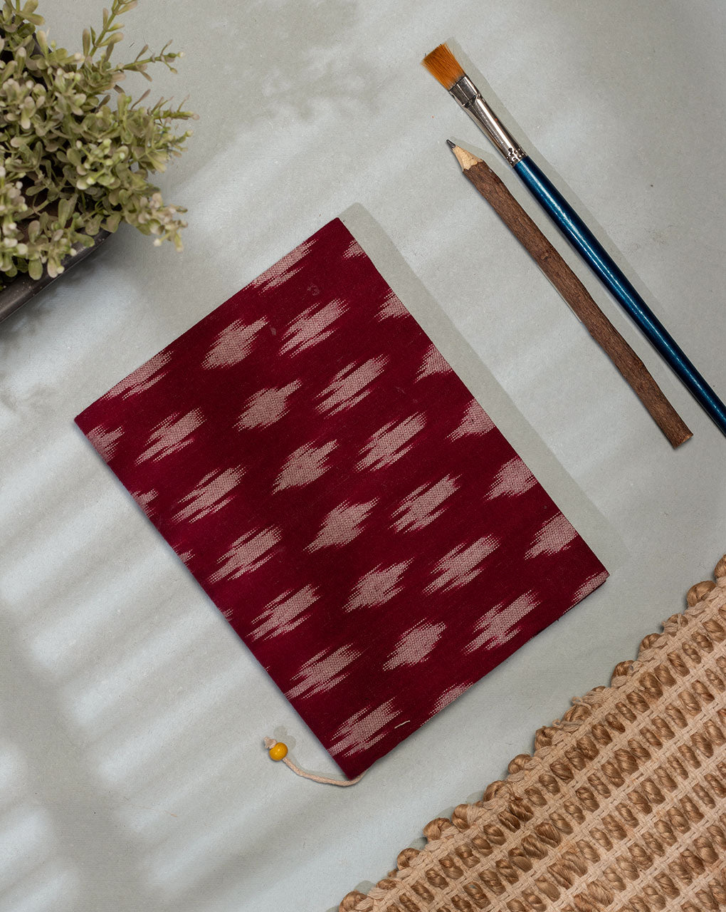 Handmade Ikat Woven Cotton Fabric Cover Diary
