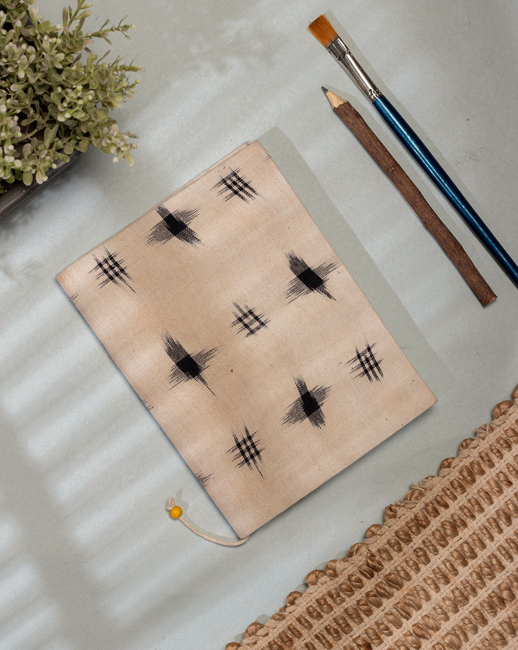 Handmade Ikat Woven Cotton Fabric Cover Diary