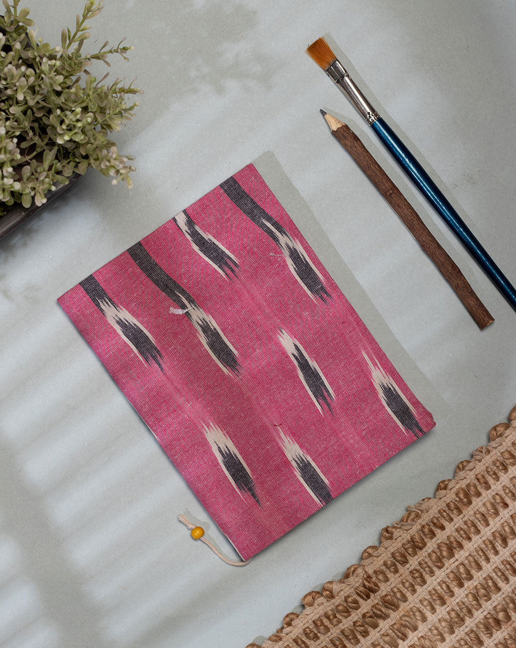 Handmade Ikat Woven Cotton Fabric Cover Diary