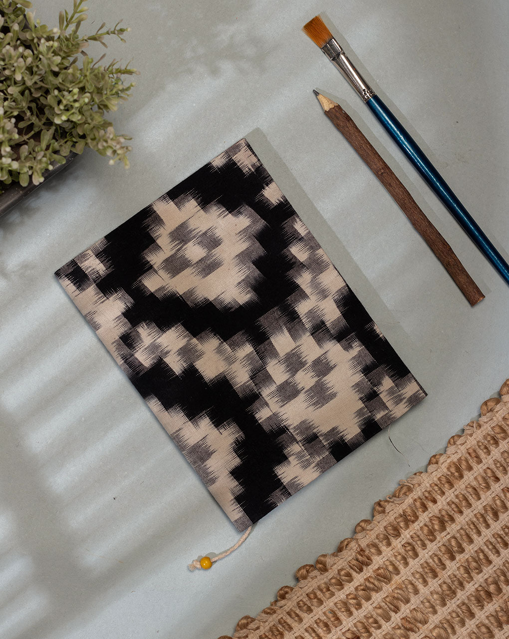 Handmade Ikat Woven Cotton Fabric Cover Diary