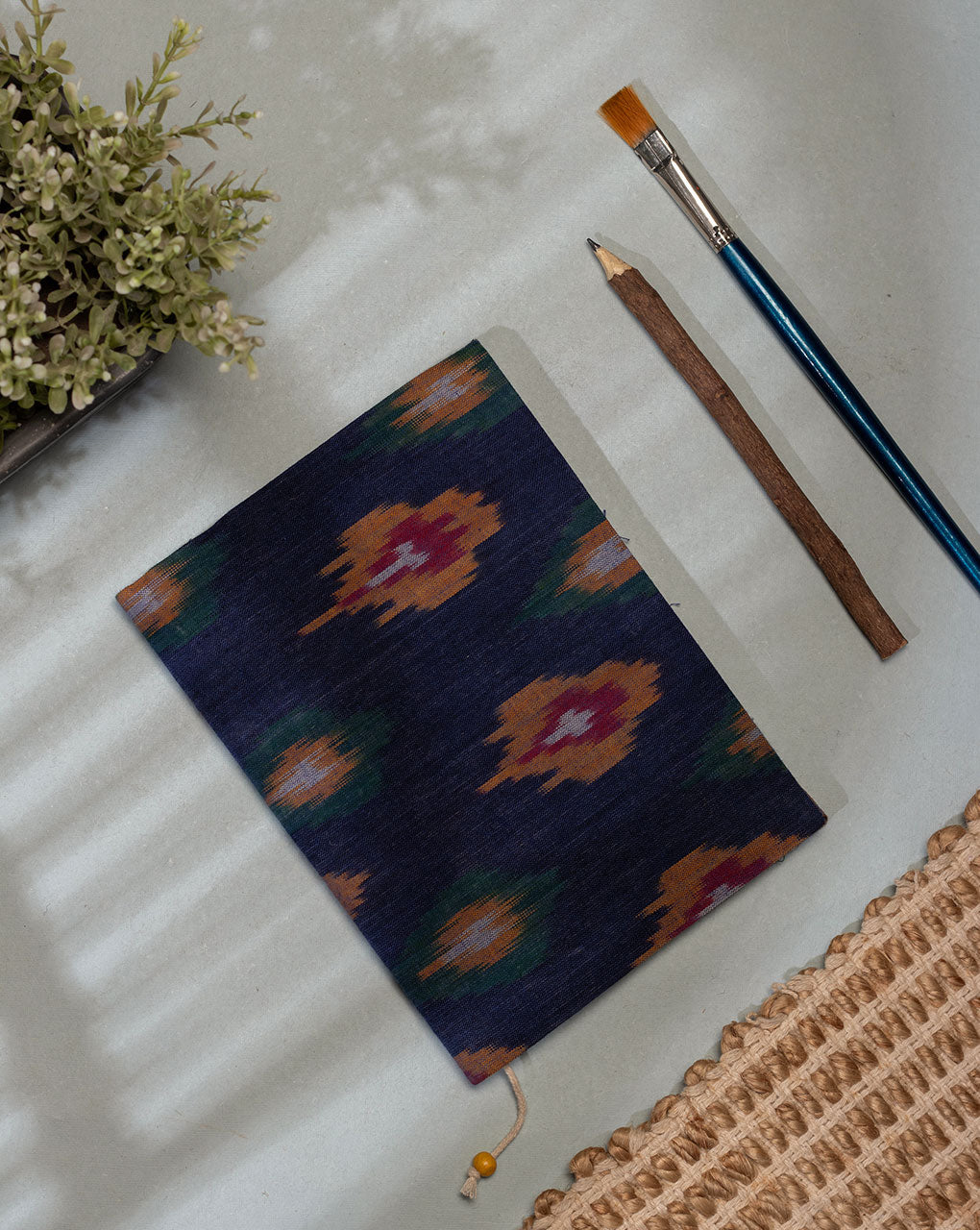 Handmade Ikat Woven Cotton Fabric Cover Diary