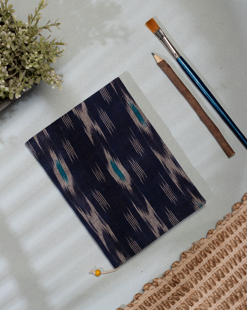 Handmade Ikat Woven Cotton Fabric Cover Diary