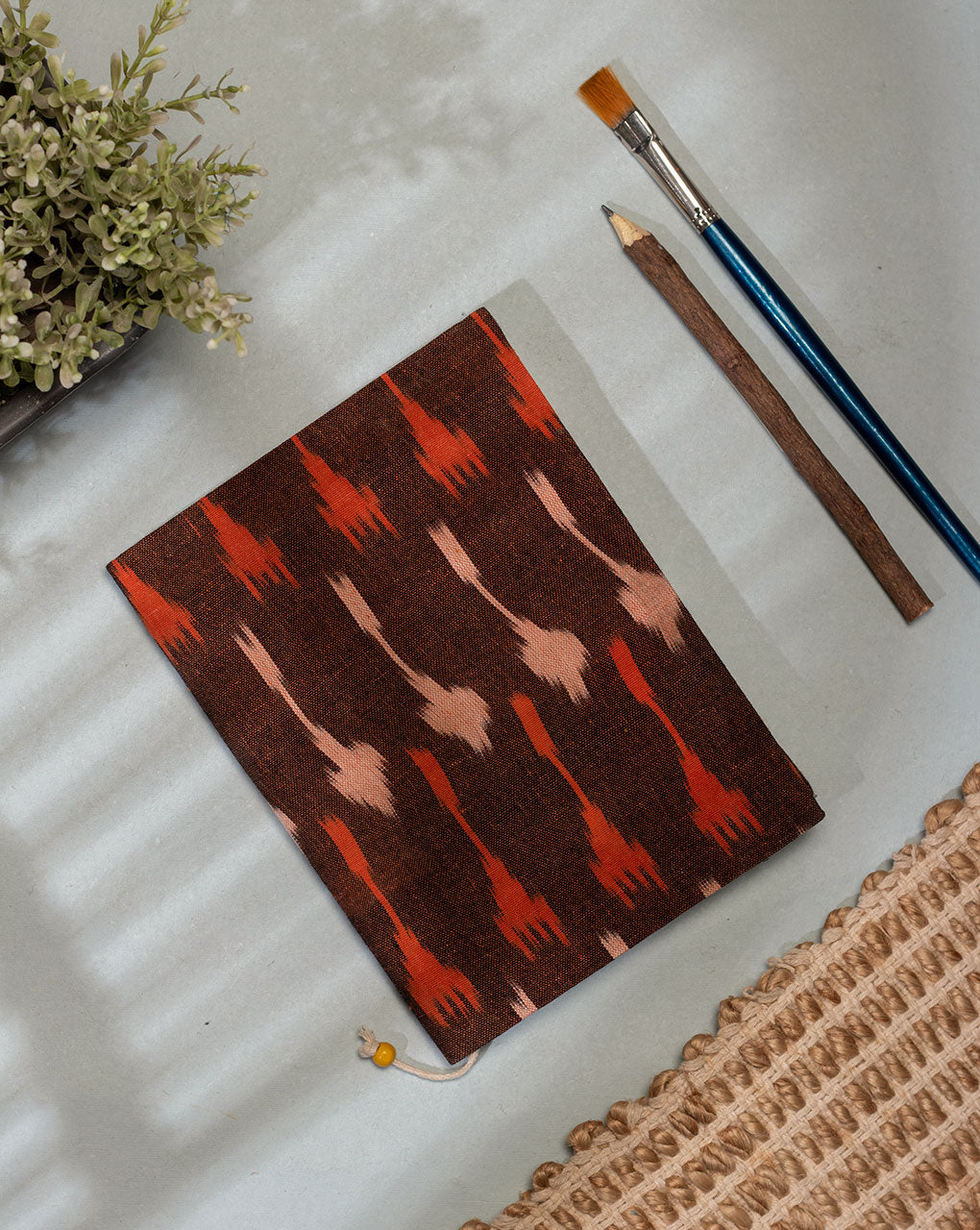 Handmade Ikat Woven Cotton Fabric Cover Diary