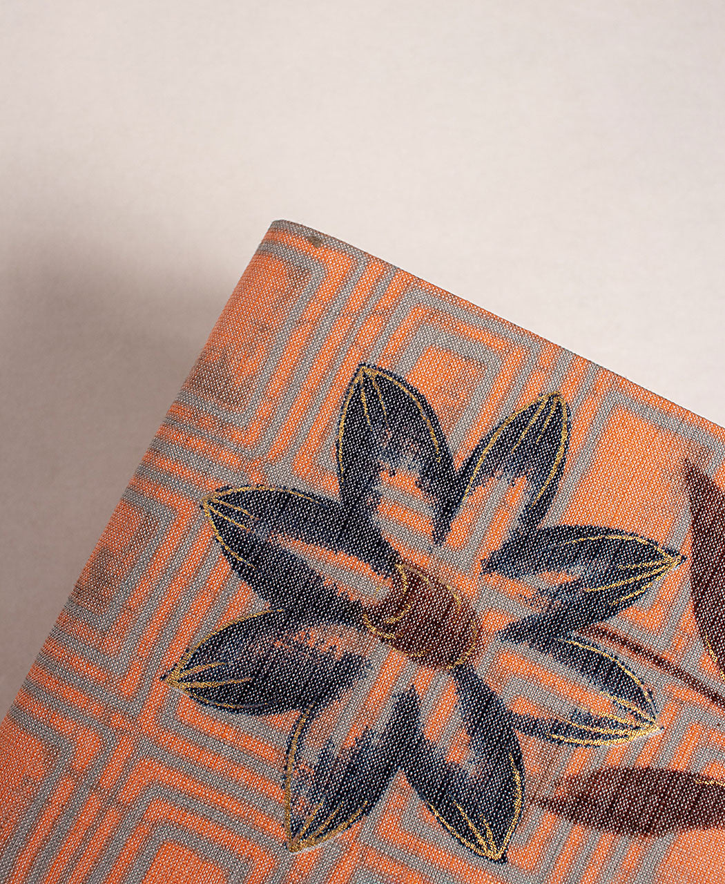 Handmade Screen Print Cotton Fabric Cover Diary