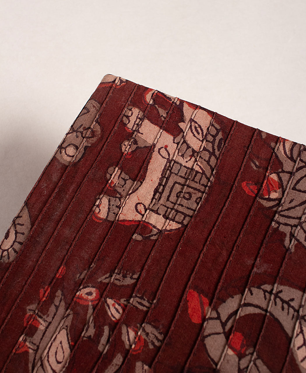 Handmade Pin-Tucks Hand Block Cotton Fabric Cover Diary
