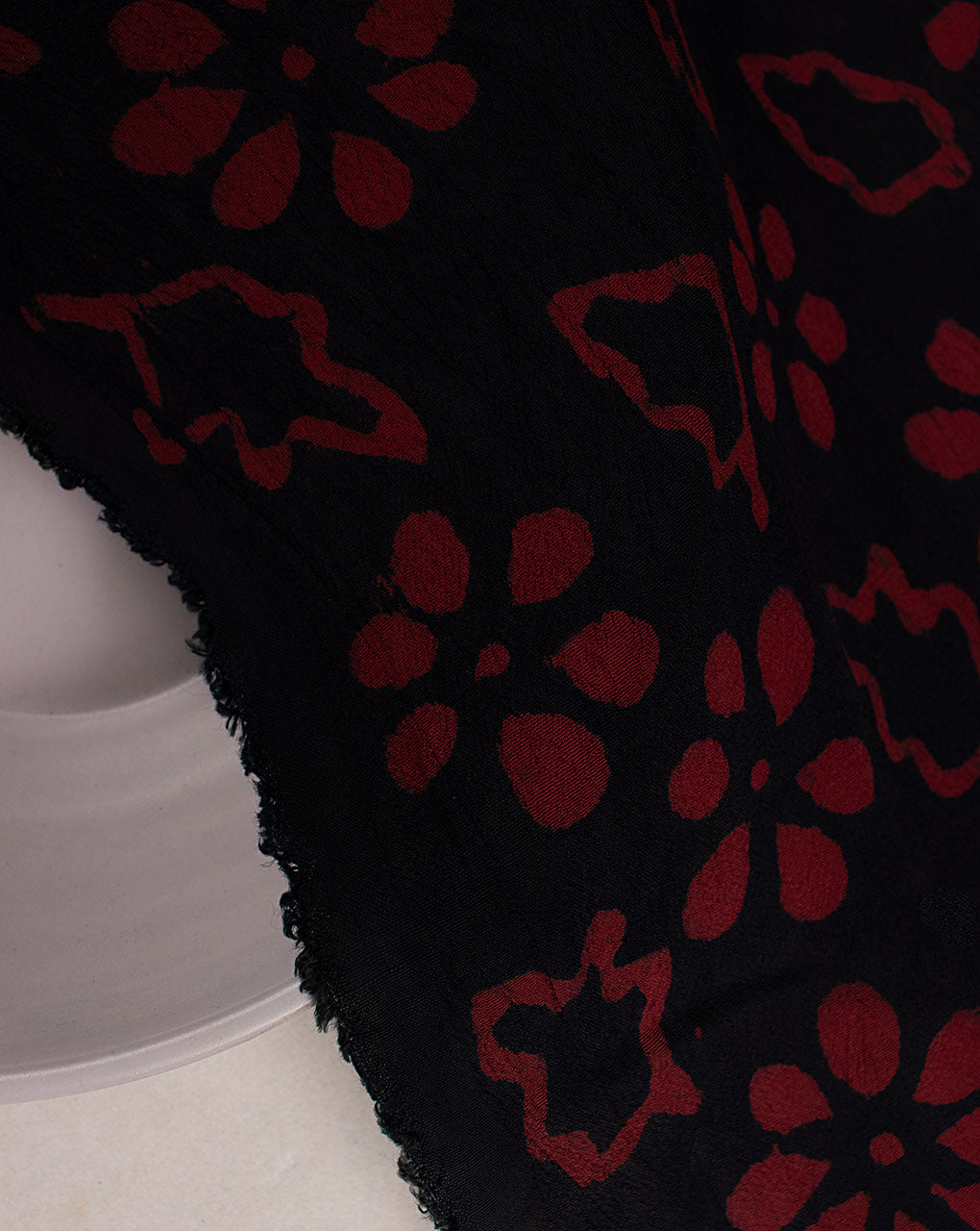 Hand Block Moss Crepe Fabric