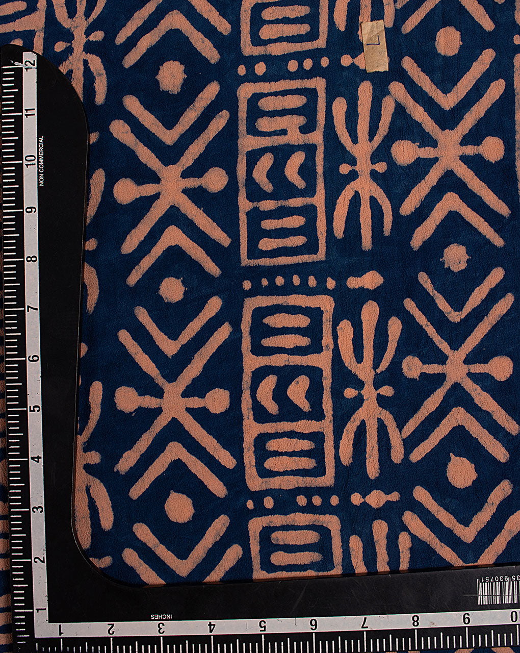 Indigo Hand Block Moss Crepe Fabric