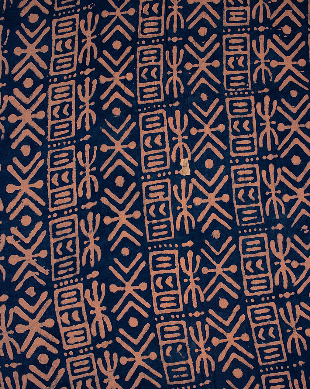 Indigo Hand Block Moss Crepe Fabric