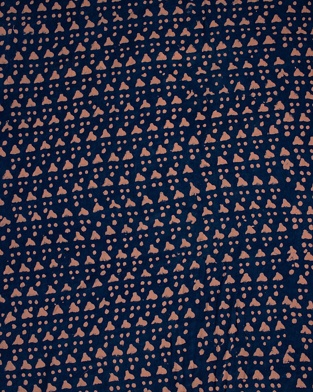 Indigo Hand Block Moss Crepe Fabric