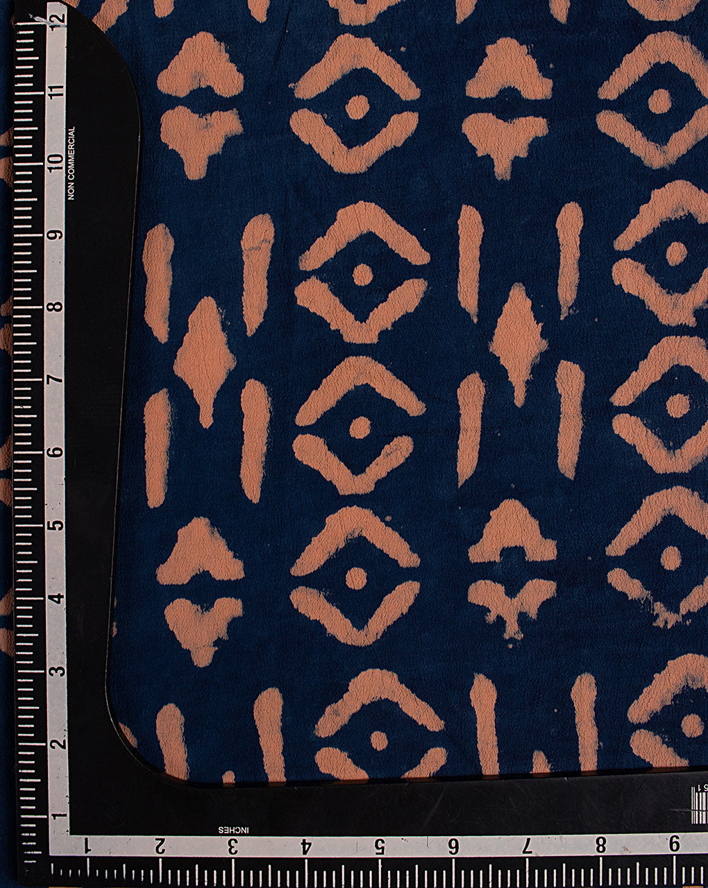 Indigo Hand Block Moss Crepe Fabric
