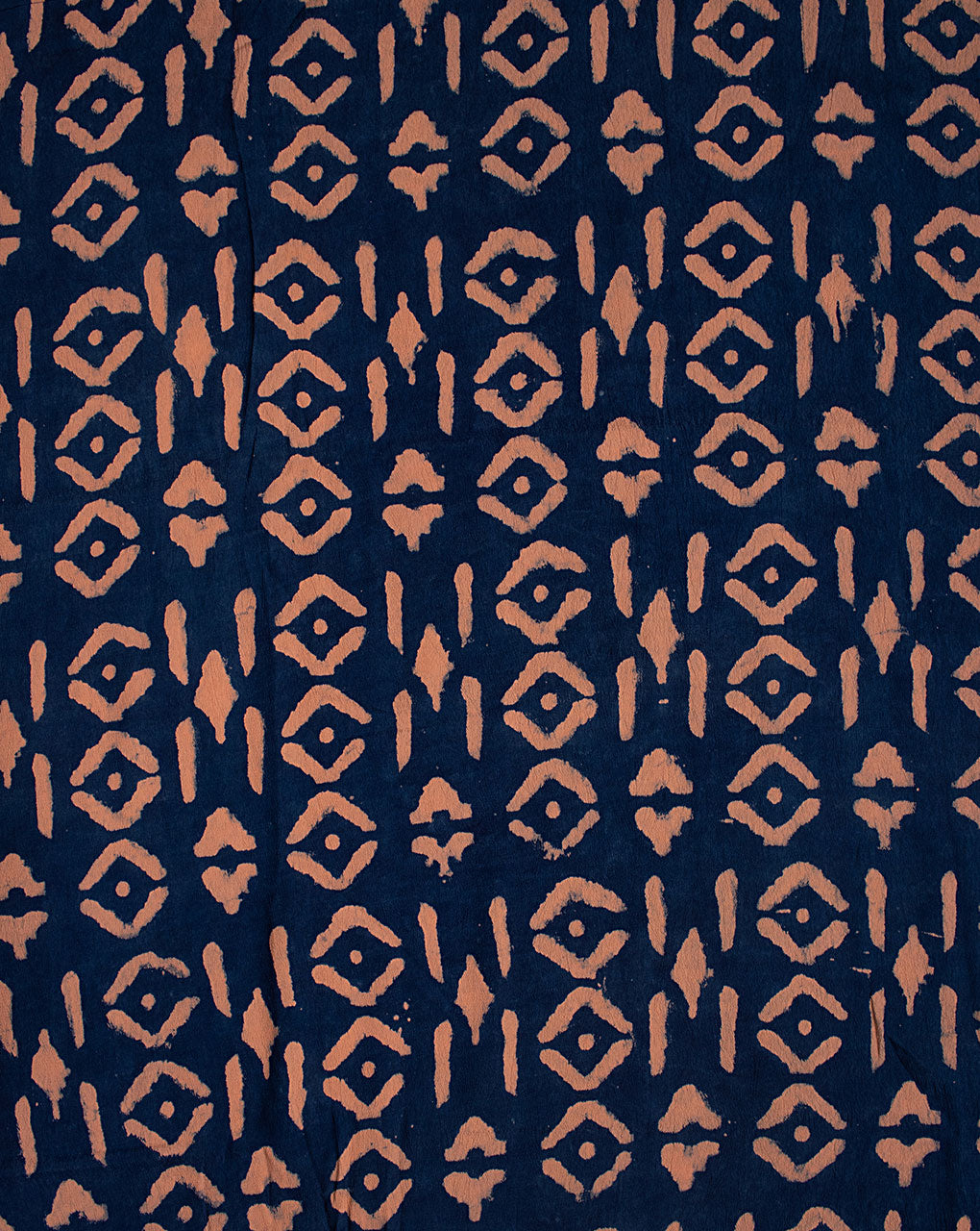 Indigo Hand Block Moss Crepe Fabric