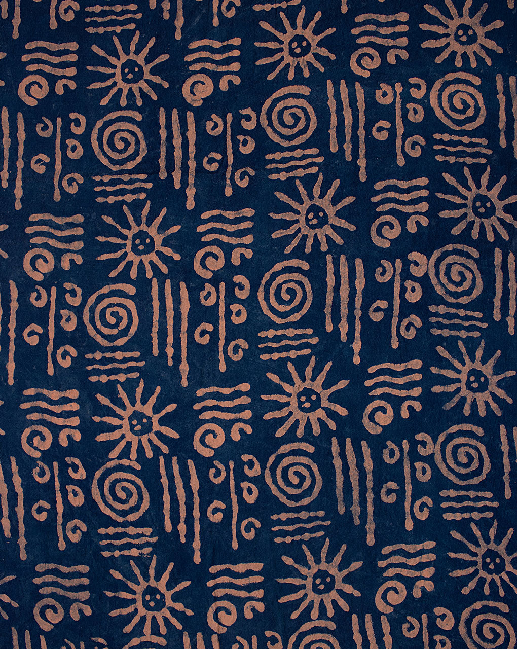 Indigo Hand Block Moss Crepe Fabric