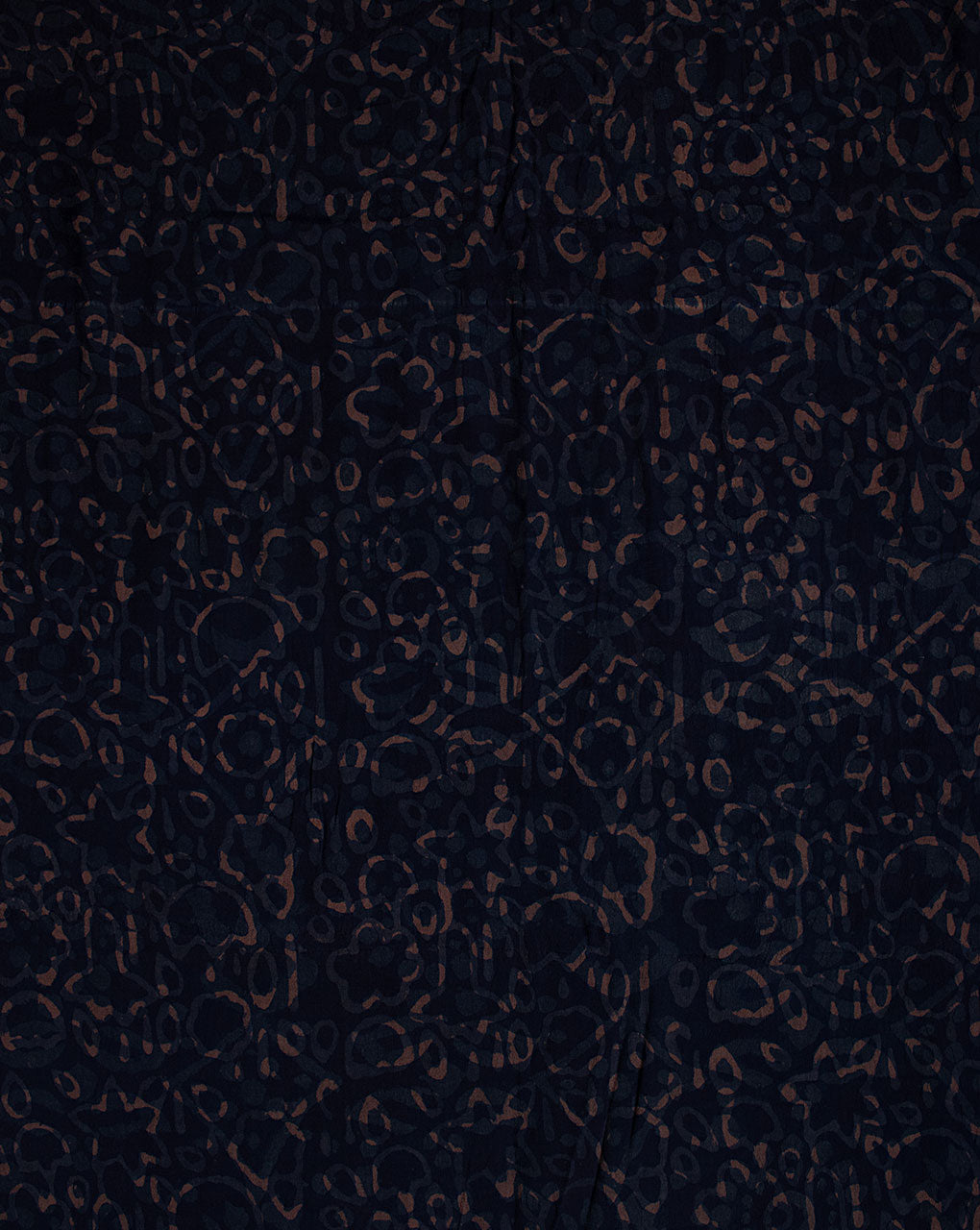 Indigo Hand Block Moss Crepe Fabric