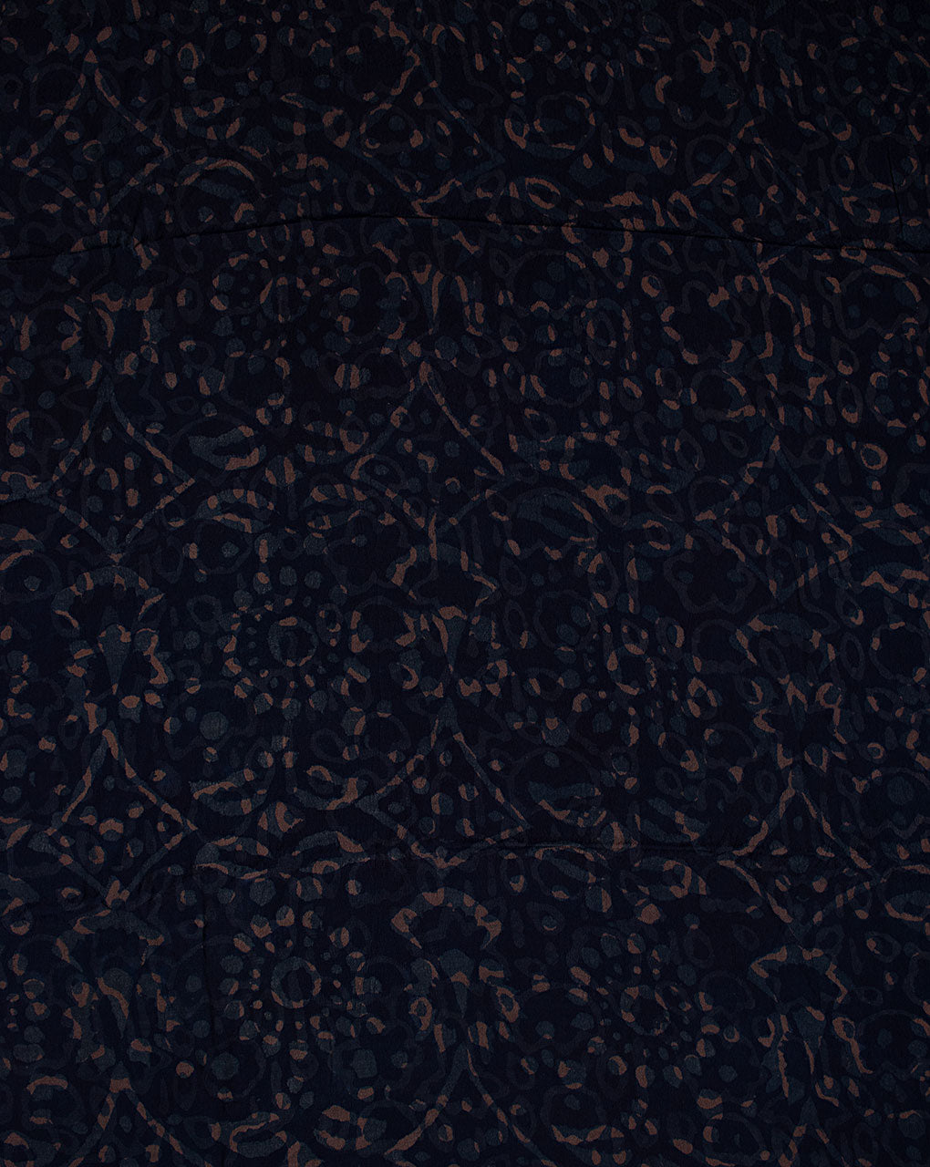 Indigo Hand Block Moss Crepe Fabric
