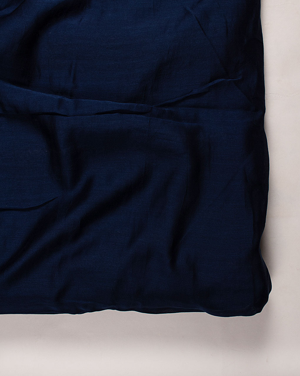 Blue Plain Zari Border Chanderi Fabric