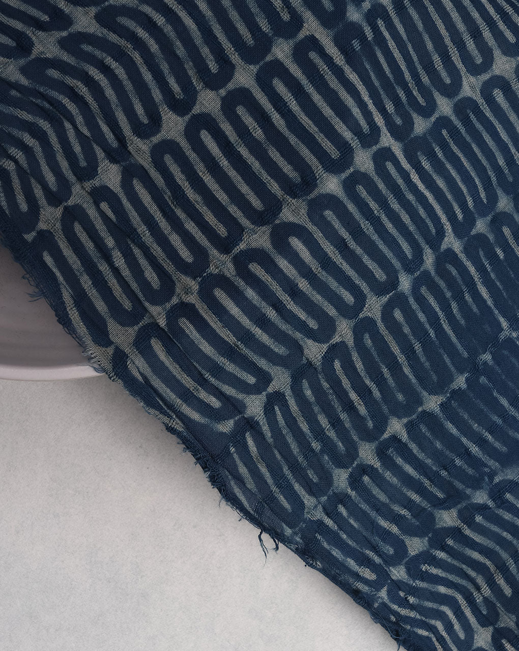 Indigo Akola Hand Block Cotton Fabric ( Width 60 Inch )