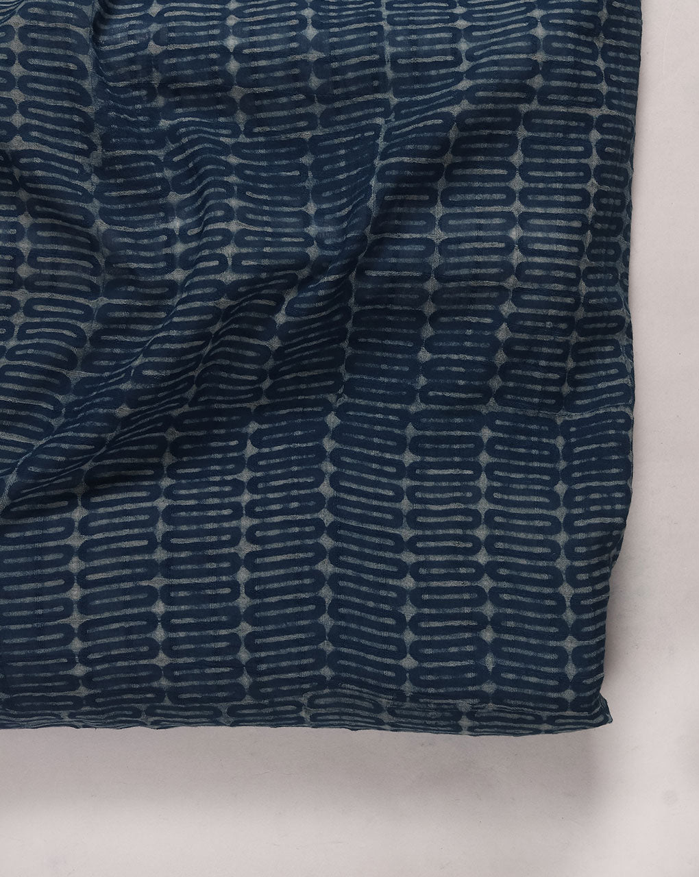 Indigo Akola Hand Block Cotton Fabric ( Width 60 Inch )