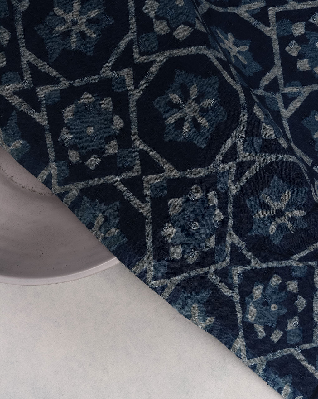 Indigo Akola Hand Block Cotton Fabric