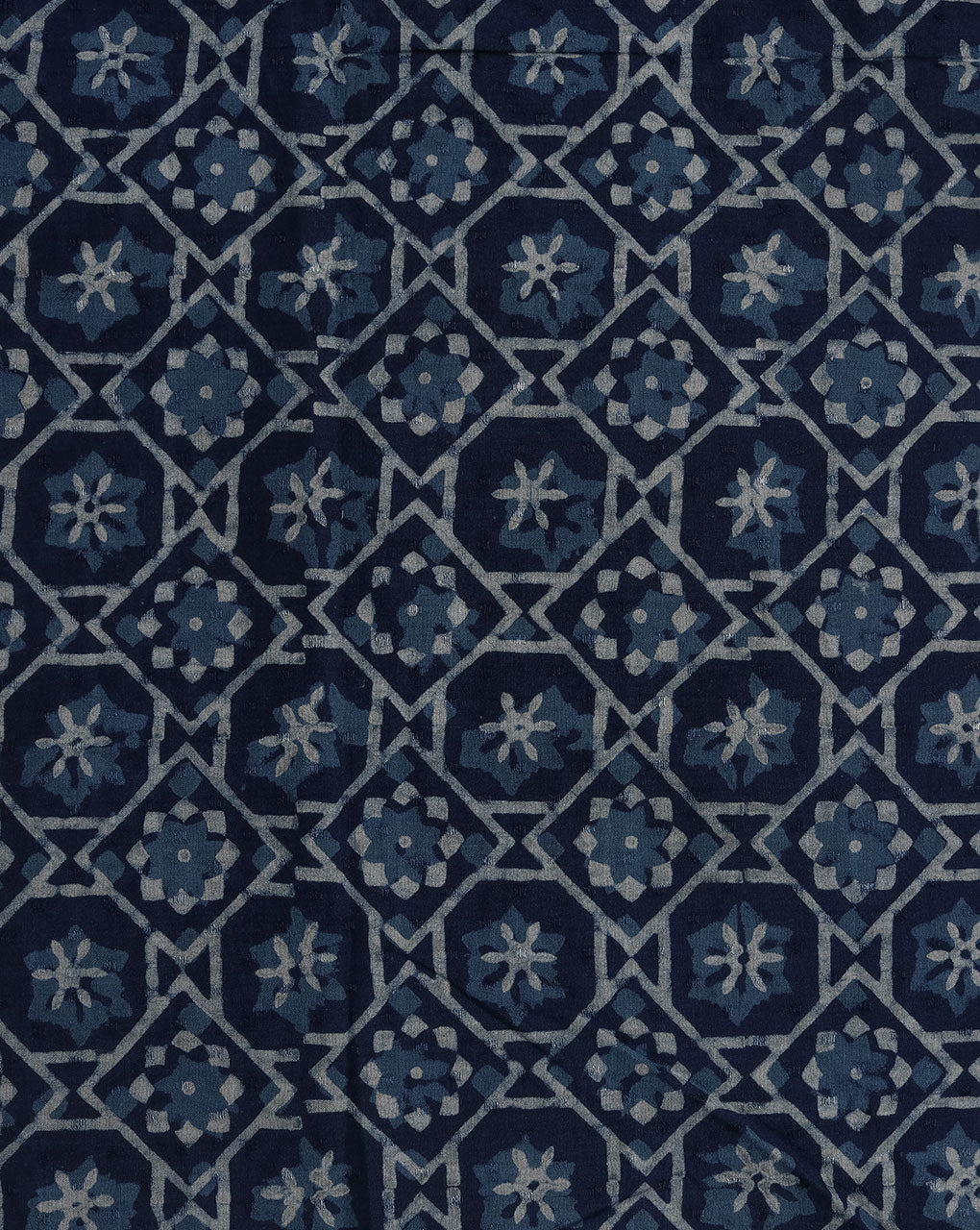 Indigo Akola Hand Block Cotton Fabric