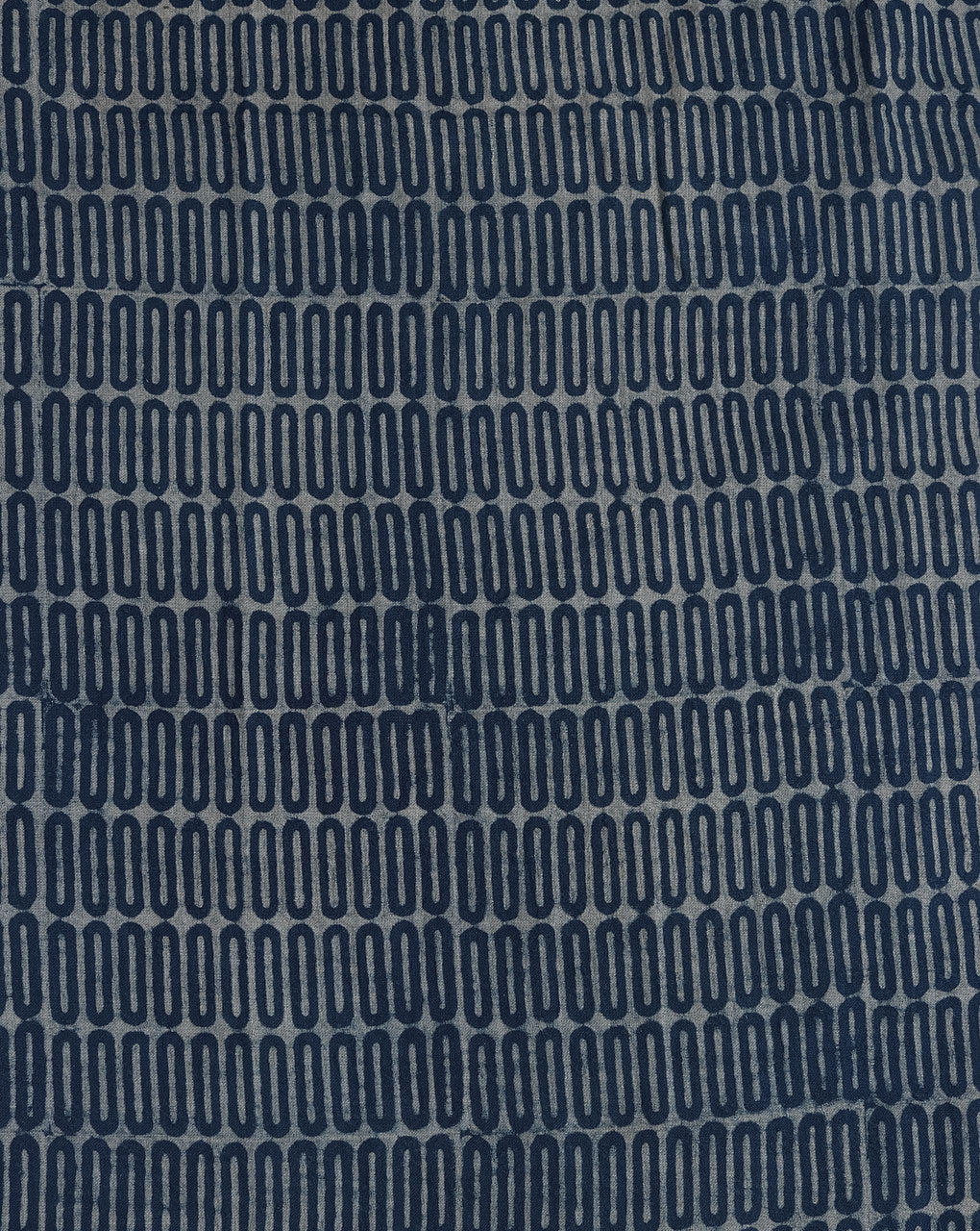 Indigo Akola Hand Block Cotton Fabric