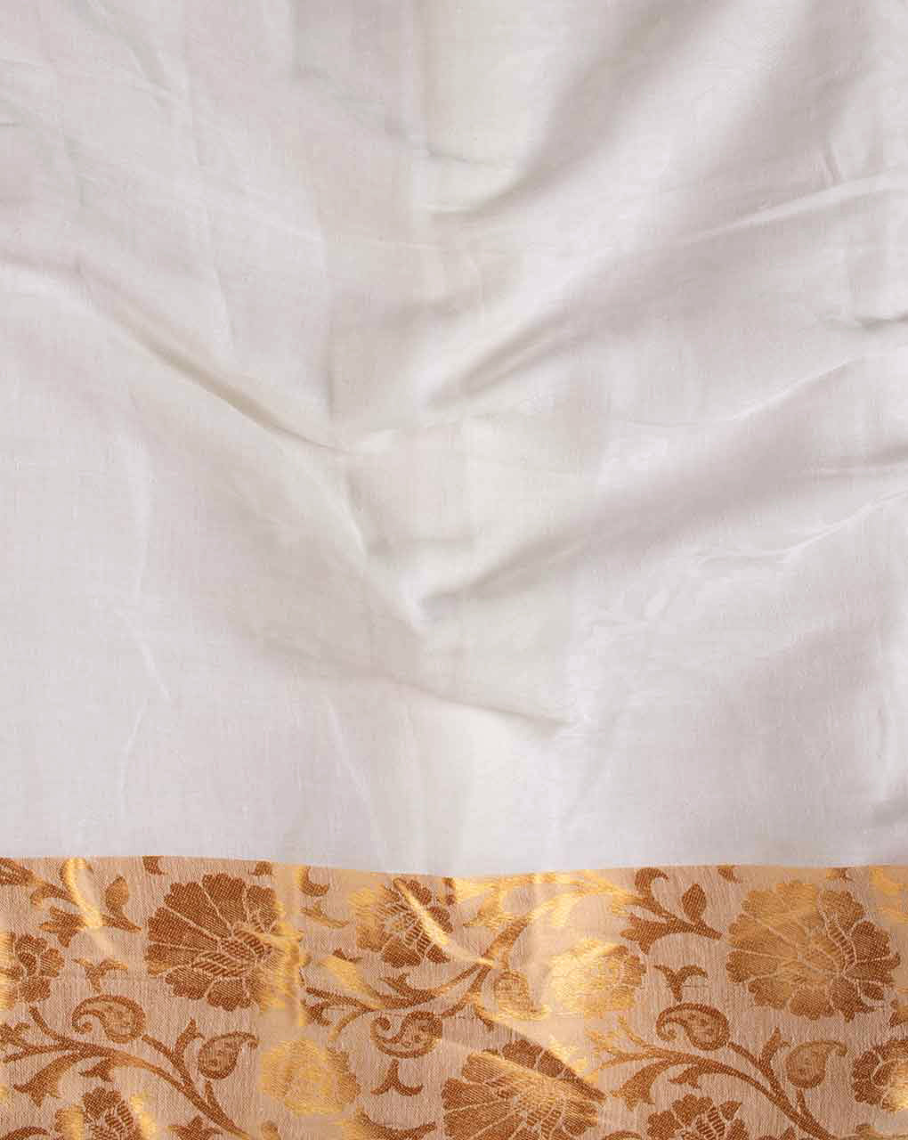 Gold Border Cotton Dobby Fabric ( Swatch 10x12" )