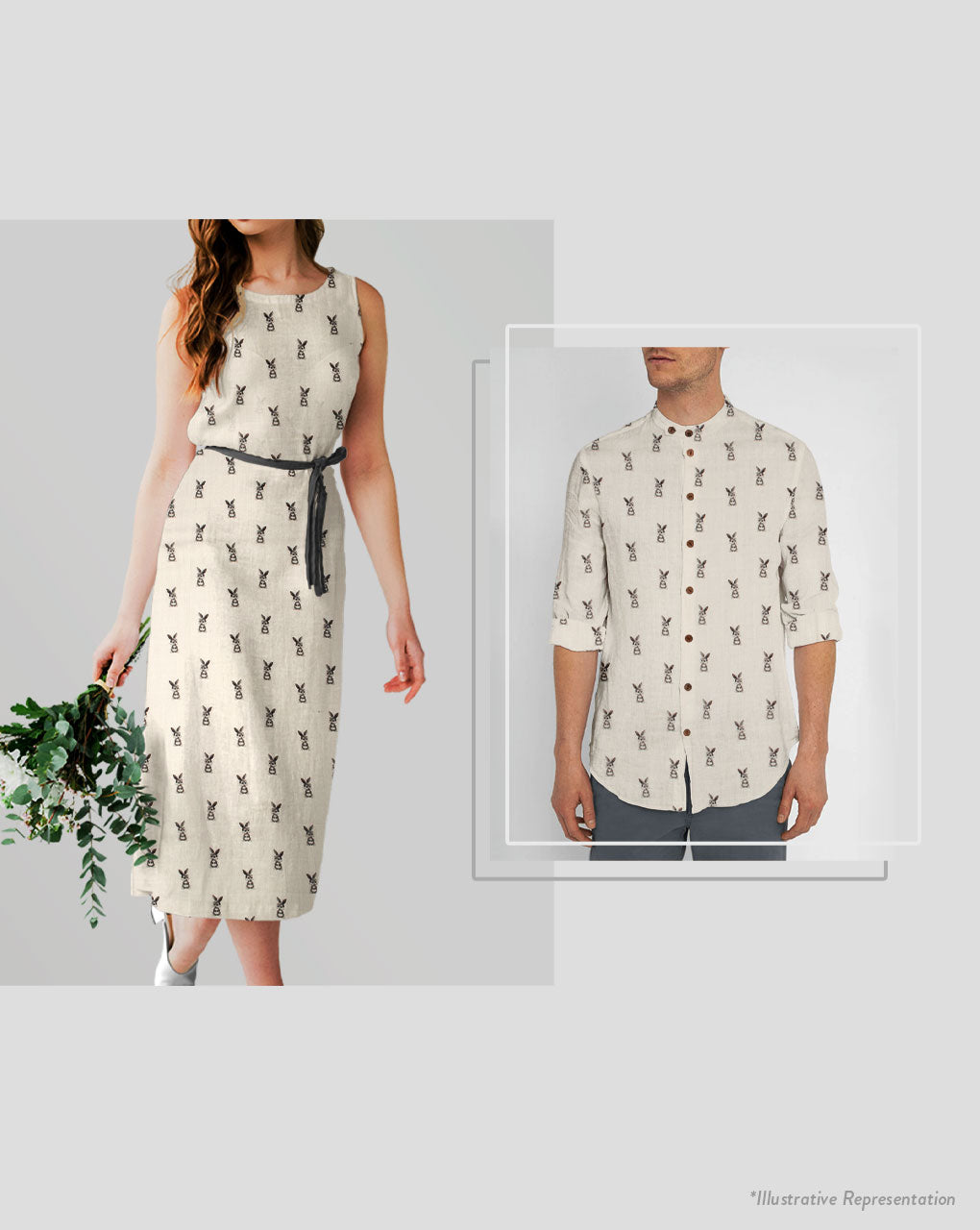 Digital Print Organic Cotton Checks Muslin Fabric ( Width 52 Inch )
