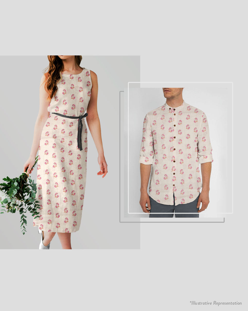 Digital Print Organic Cotton Checks Muslin Fabric ( Width 52 Inch )