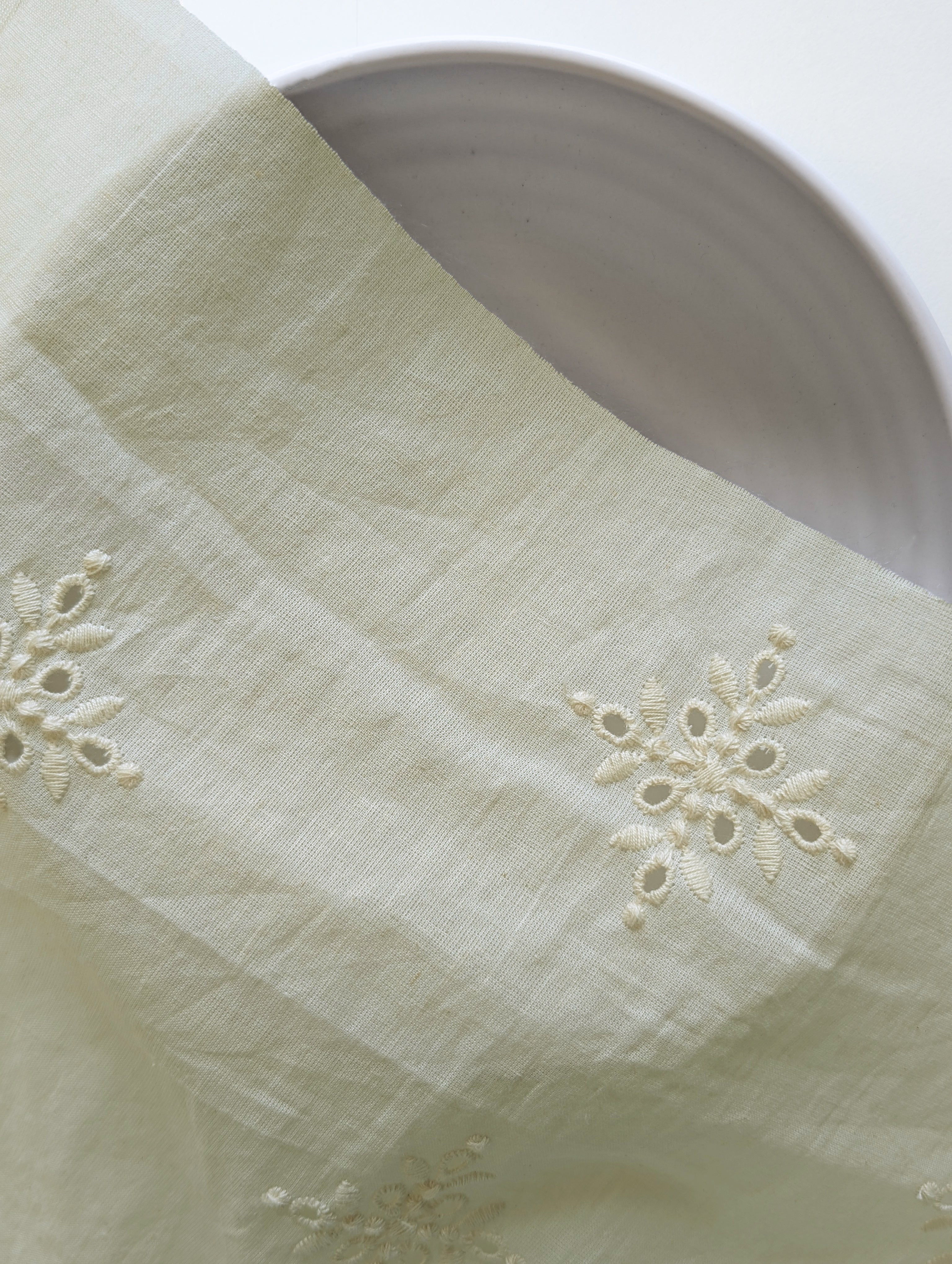 Schiffli Embroidery Cotton Fabric 46" (Greige)