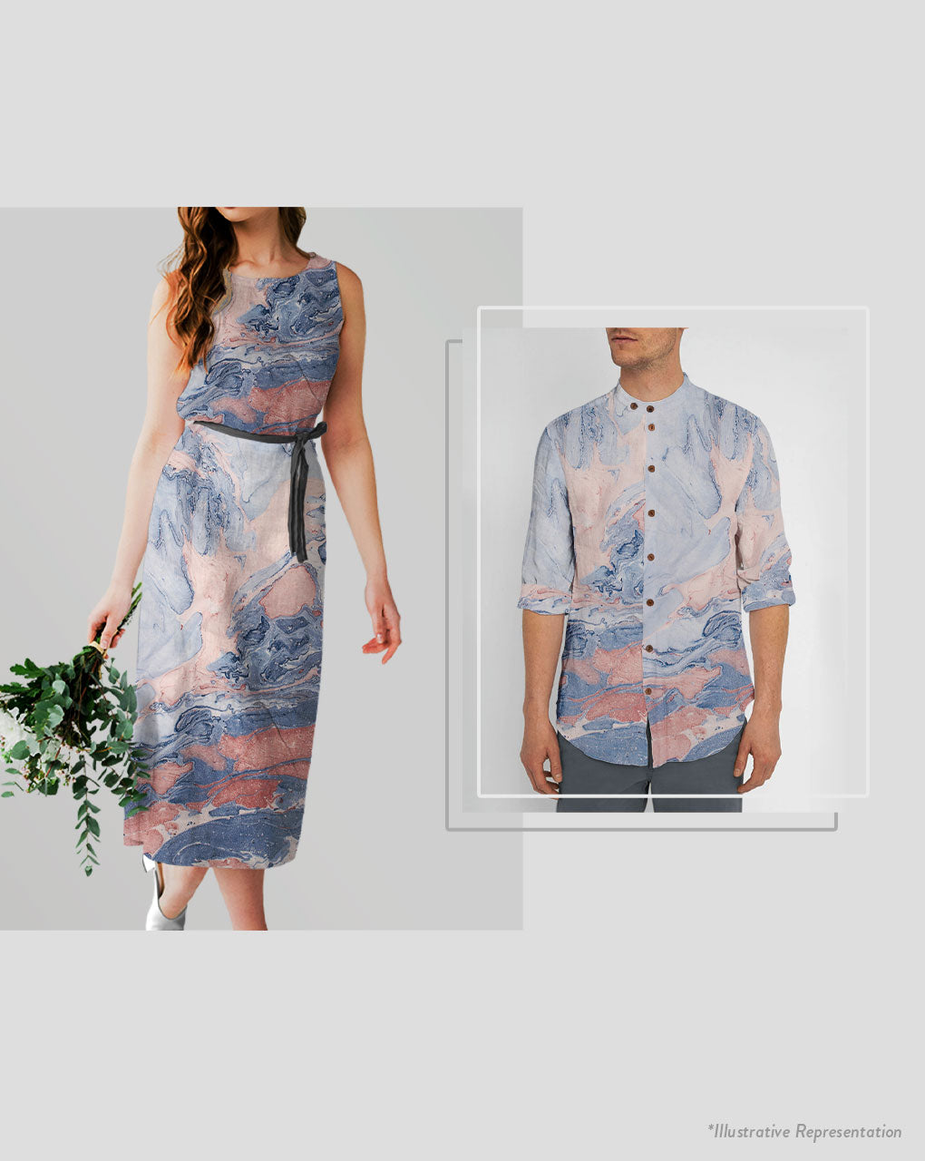 Marble Print Voile Cotton Fabric