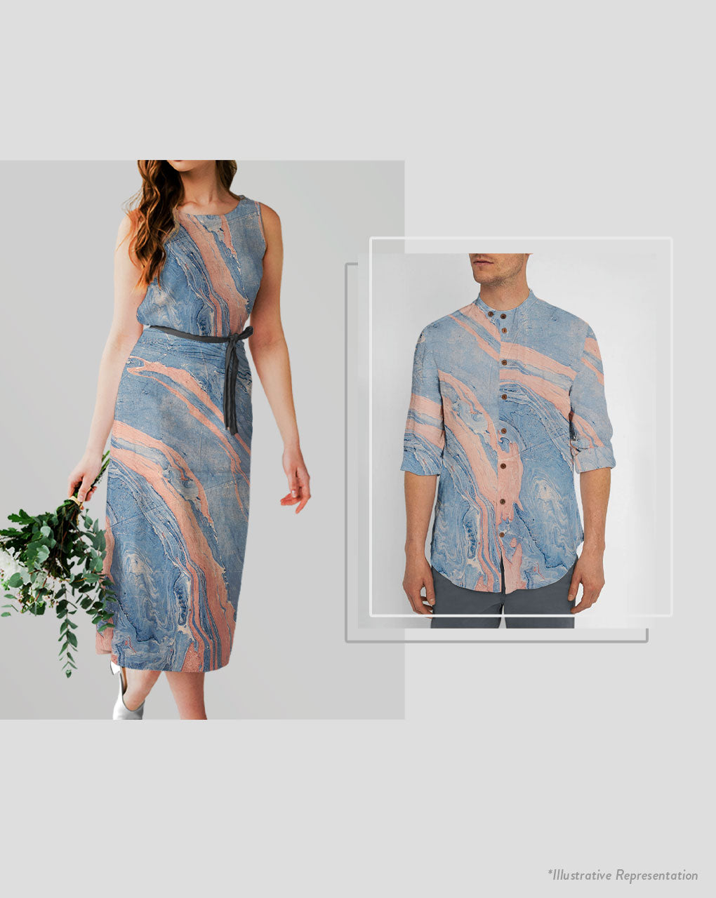 Marble Print Poplin Cotton Fabric ( Width 46 Inch )