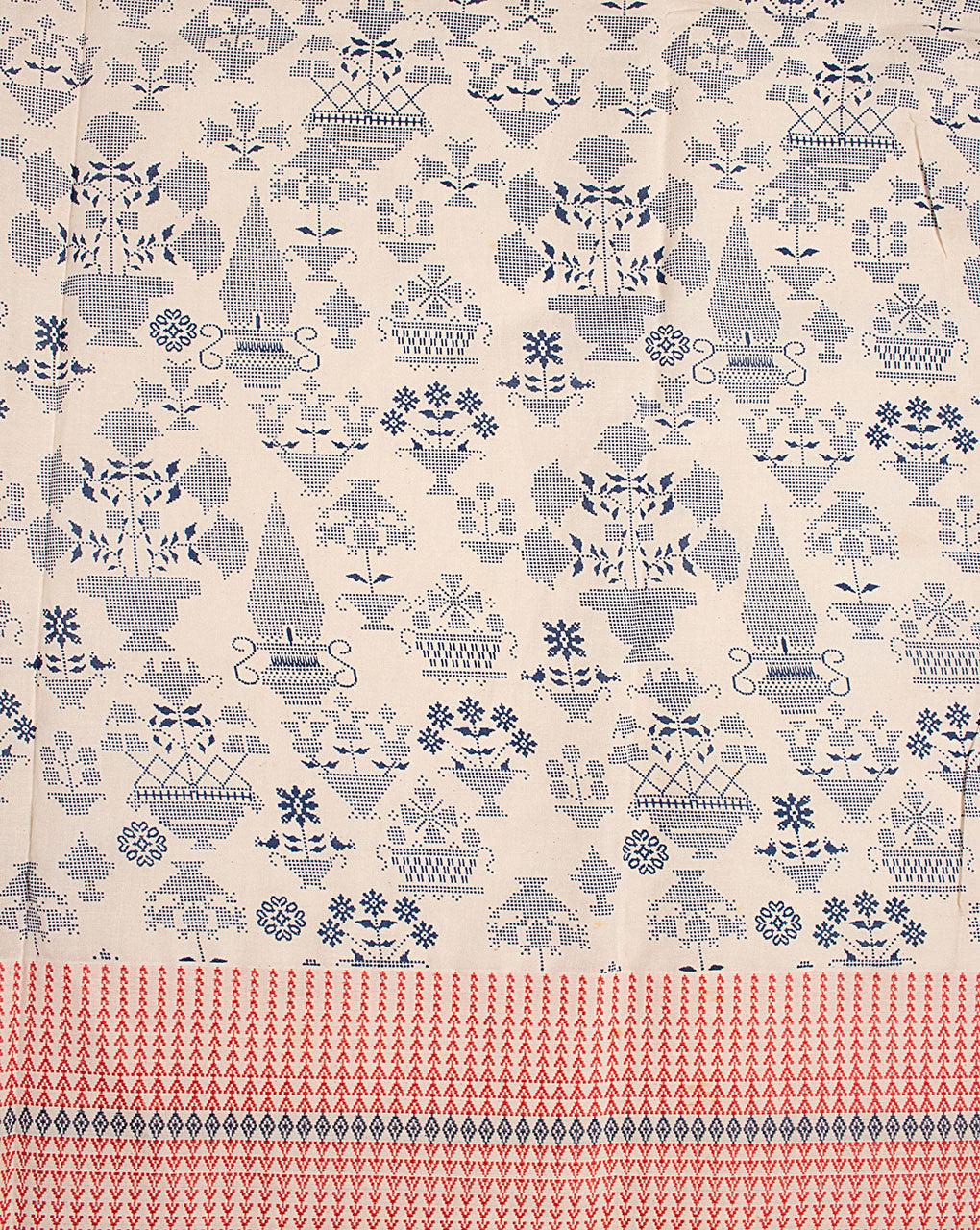Screen Print Loom Textured Cotton Fabric