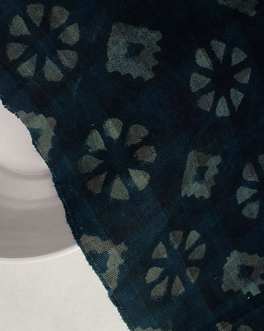Indigo Hand Block Twill Cotton Fabric ( Width 60 Inch )