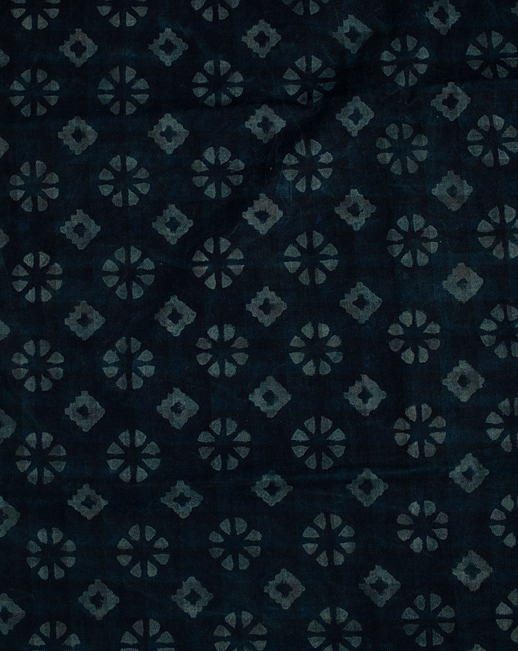 Indigo Hand Block Twill Cotton Fabric ( Width 60 Inch )