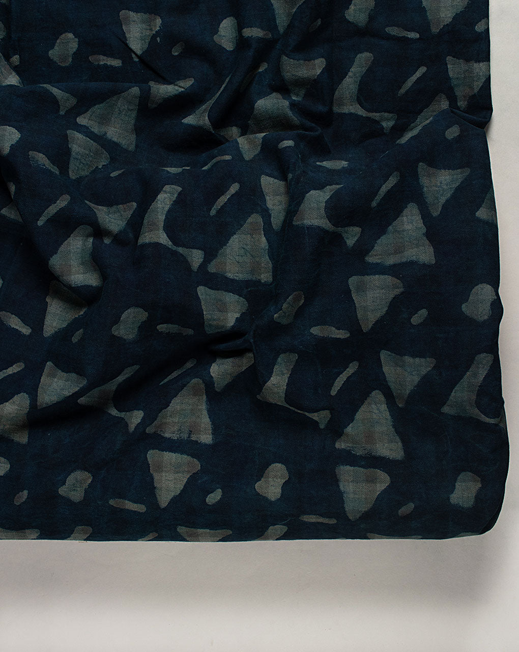 Indigo Hand Block Twill Cotton Fabric ( Width 60 Inch )