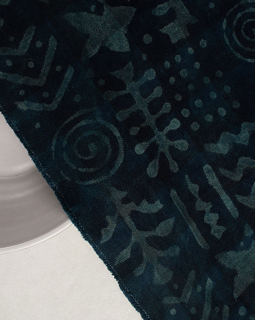 Indigo Hand Block Twill Cotton Fabric ( Width 60 Inch )