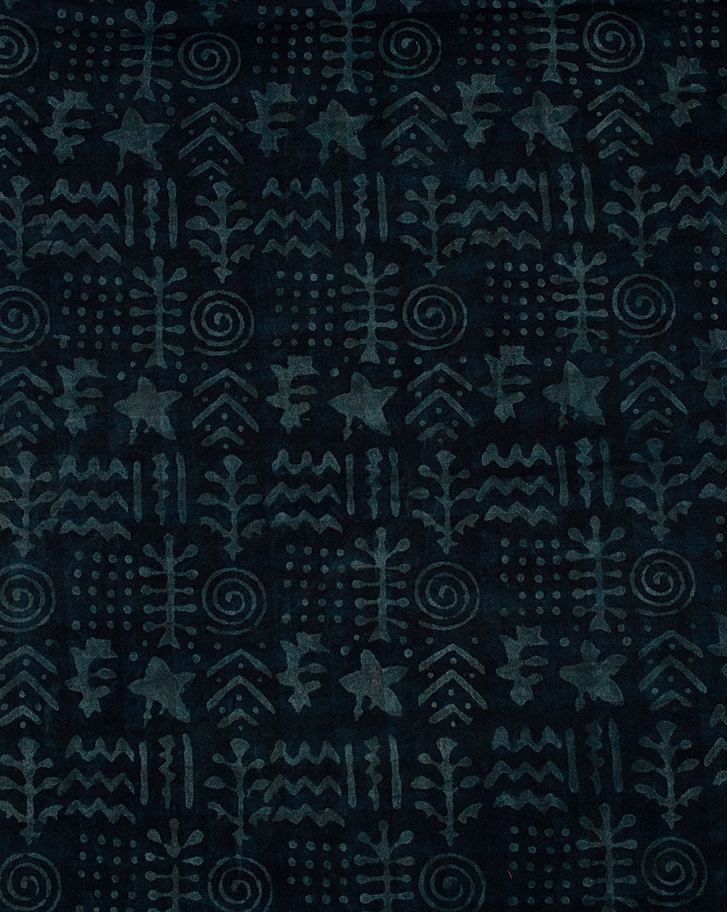 Indigo Hand Block Twill Cotton Fabric ( Width 60 Inch )