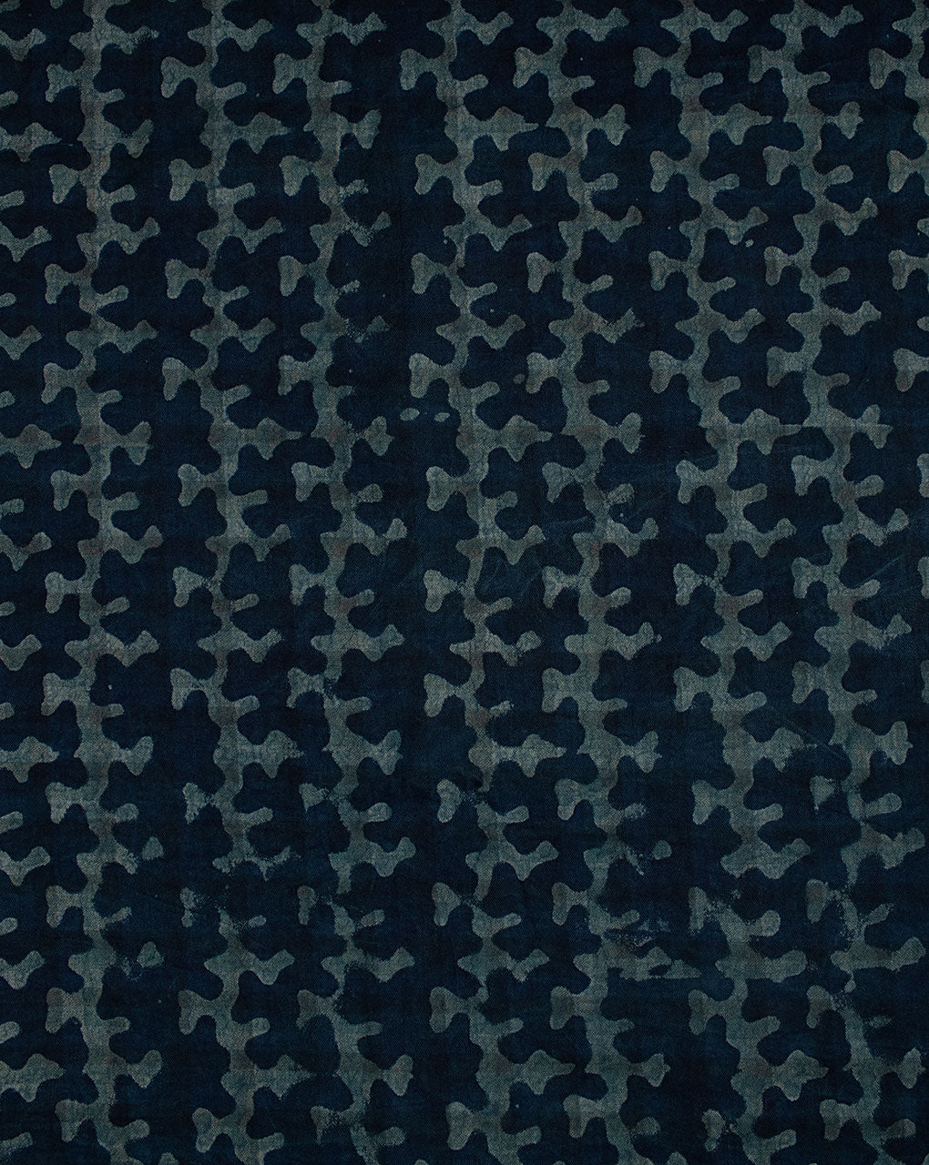 Indigo Hand Block Twill Cotton Fabric ( Width 60 Inch )