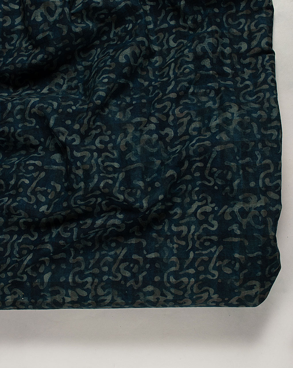 Indigo Hand Block Twill Cotton Fabric ( Width 60 Inch )
