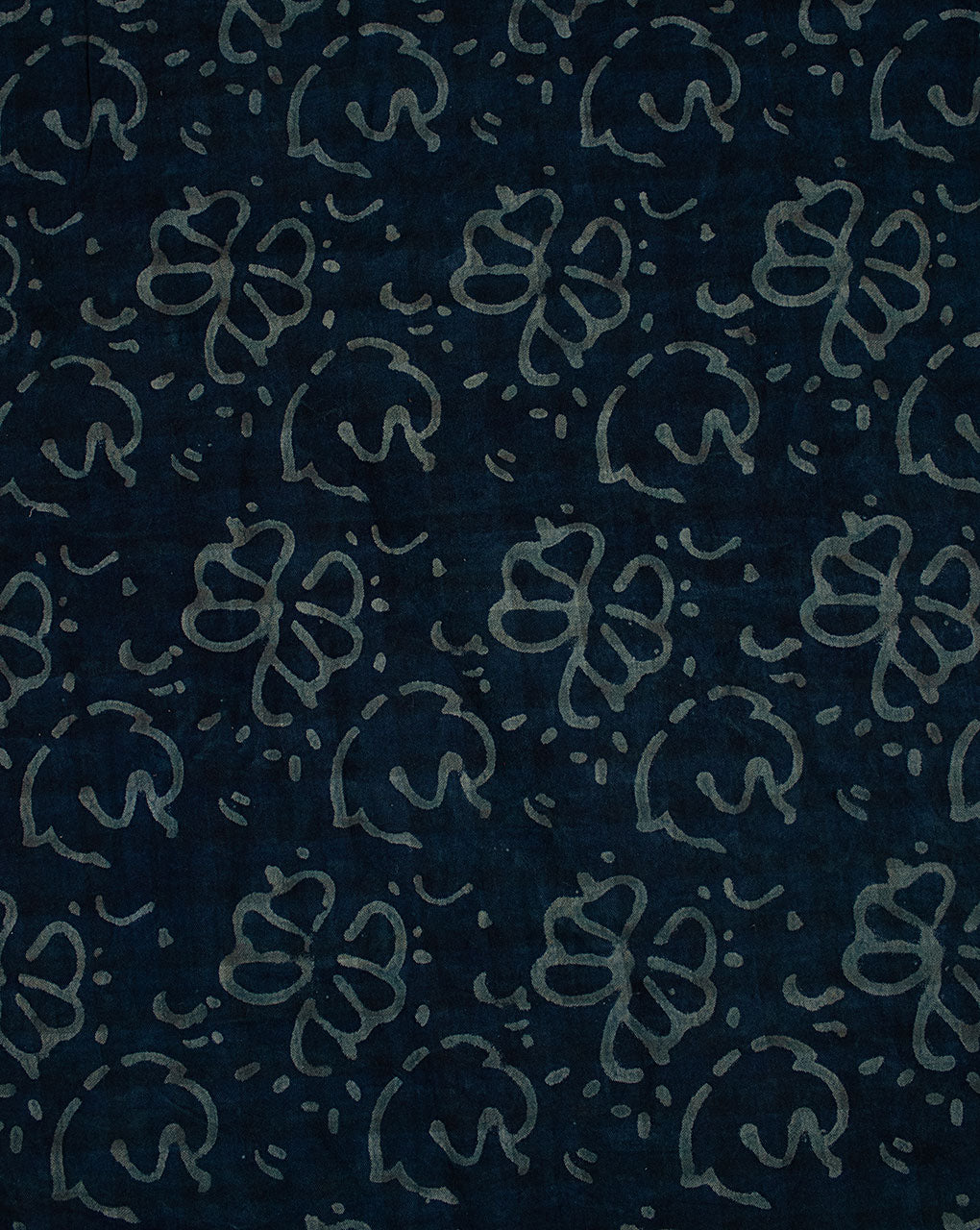Indigo Hand Block Twill Cotton Fabric ( Width 60 Inch )