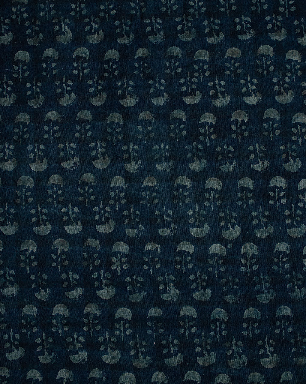 Indigo Hand Block Twill Cotton Fabric ( Width 60 Inch )
