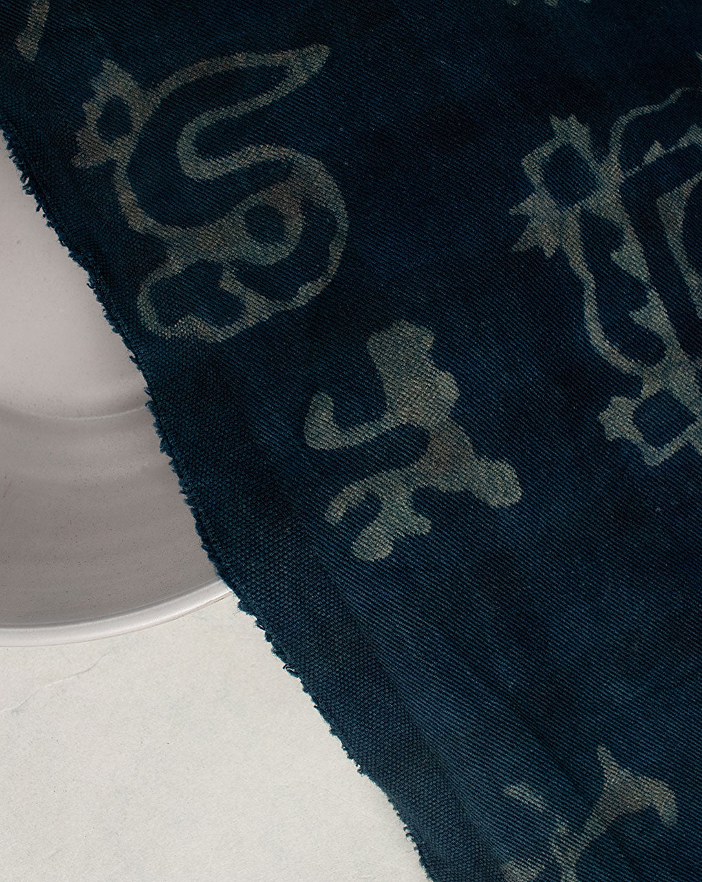 Indigo Hand Block Twill Cotton Fabric ( Width 60 Inch )