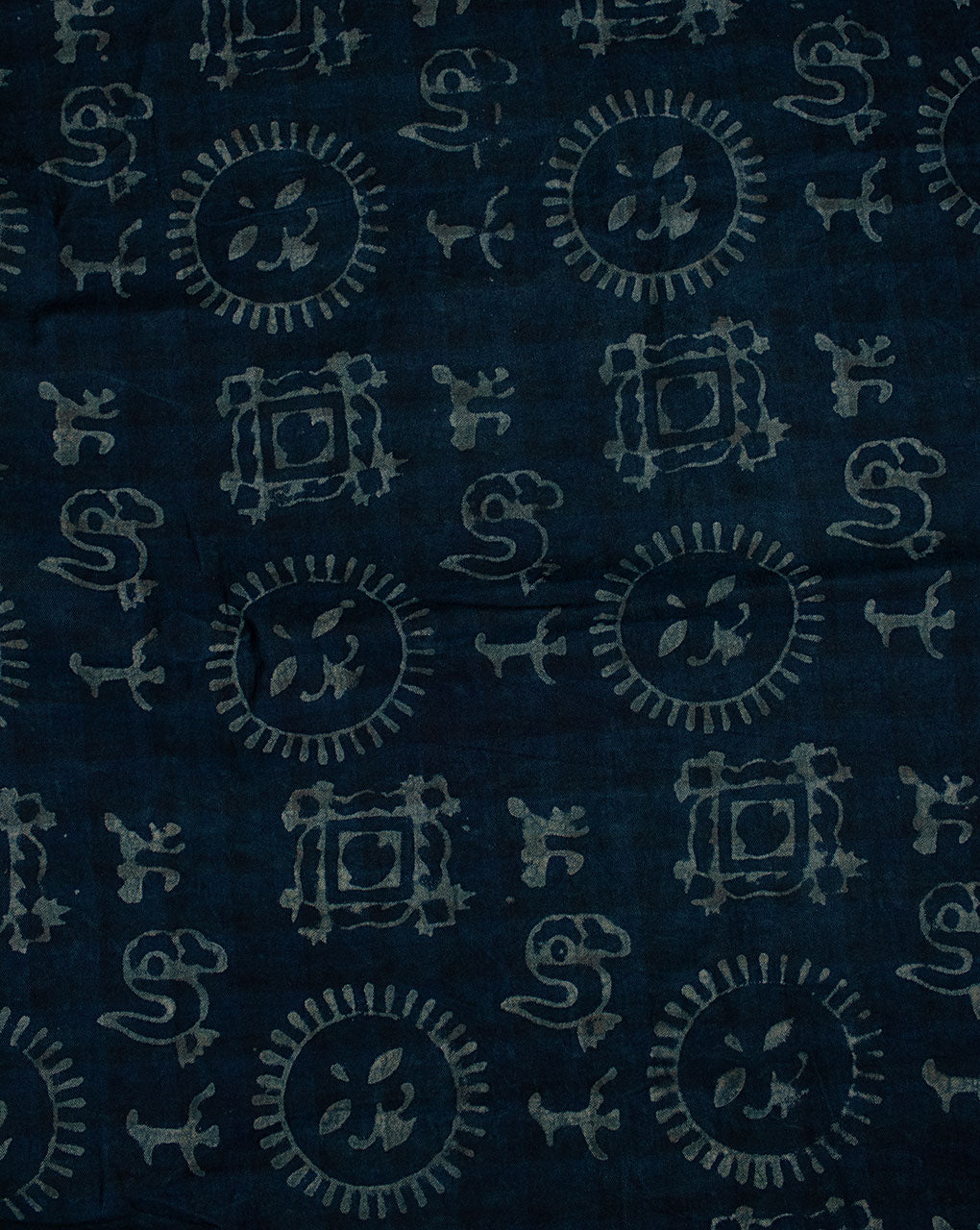 Indigo Hand Block Twill Cotton Fabric ( Width 60 Inch )