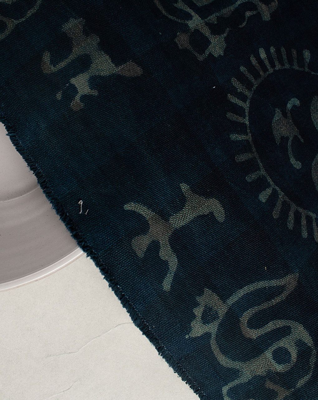 Indigo Hand Block Twill Cotton Fabric ( Width 60 Inch )