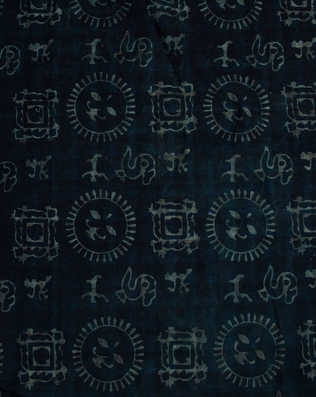Indigo Hand Block Twill Cotton Fabric ( Width 60 Inch )