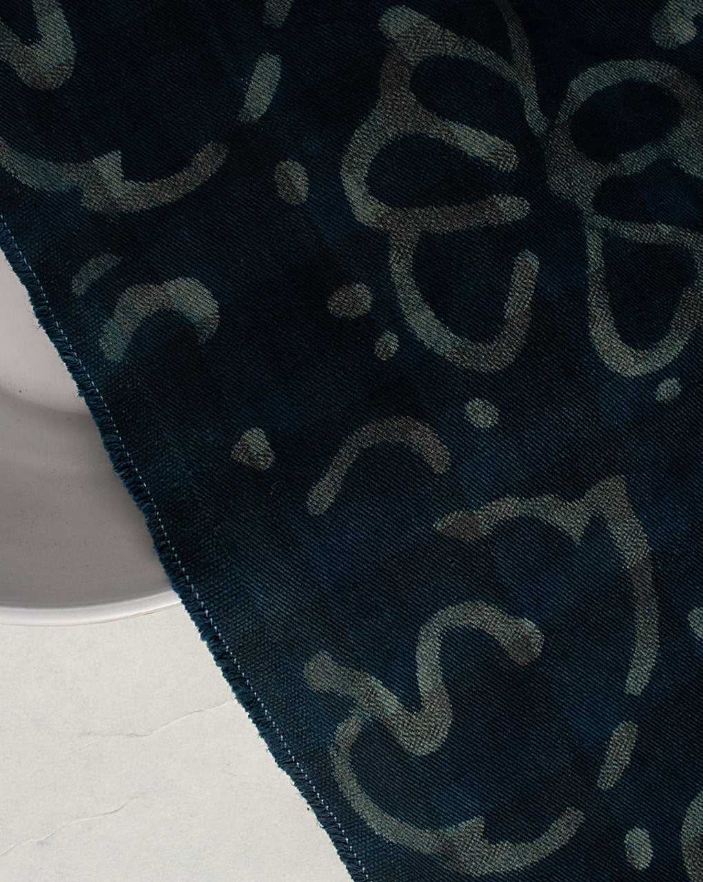 Indigo Hand Block Twill Cotton Fabric ( Width 60 Inch )